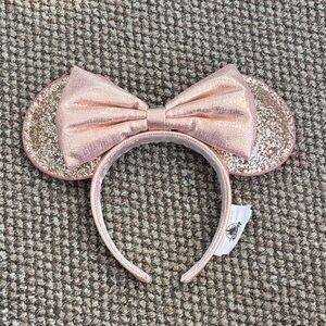 Disney Glittery Pink Bow Mouse Ears Headband